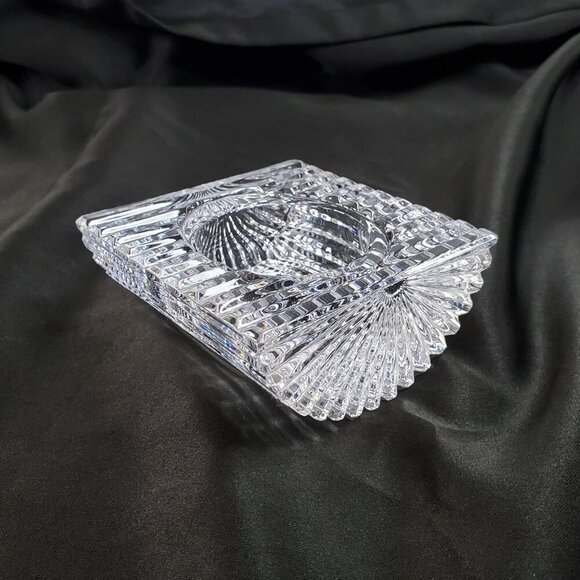 Vintage "Vide Poche" French Cut Crystal Trinket Dish Candle Holder Tea Light 4" - Picture 6 of 14
